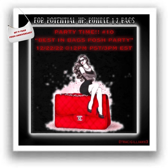 Poshmark Party Co-Host Other - 🎉👜Co-Hosting (Party #10): “Best In Bags” on 12/22/22 @12:00PM PDT/3:00PM EDT